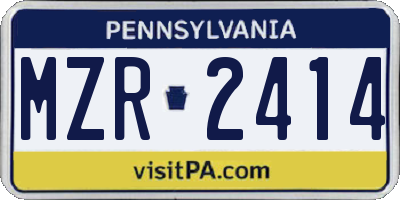 PA license plate MZR2414