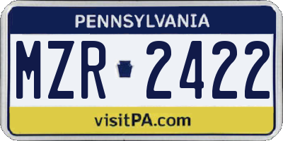 PA license plate MZR2422