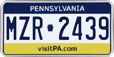 PA license plate MZR2439