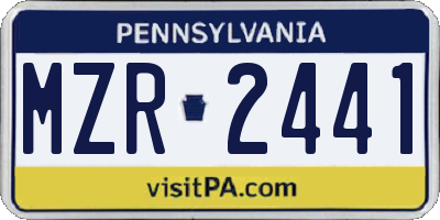 PA license plate MZR2441