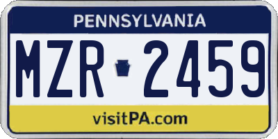 PA license plate MZR2459