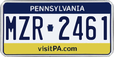 PA license plate MZR2461