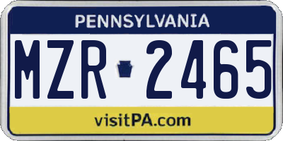PA license plate MZR2465