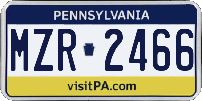 PA license plate MZR2466