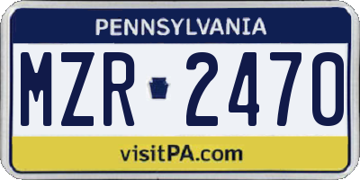 PA license plate MZR2470