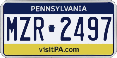 PA license plate MZR2497