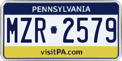 PA license plate MZR2579
