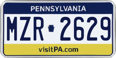 PA license plate MZR2629