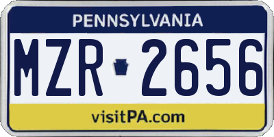 PA license plate MZR2656