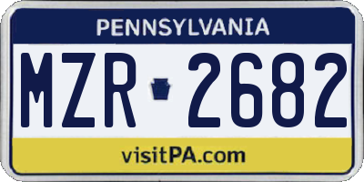 PA license plate MZR2682