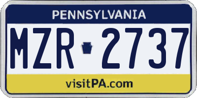 PA license plate MZR2737