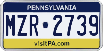 PA license plate MZR2739