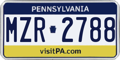 PA license plate MZR2788