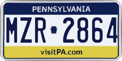 PA license plate MZR2864