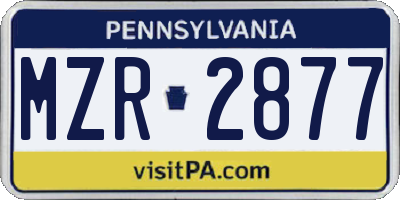 PA license plate MZR2877