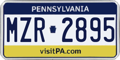 PA license plate MZR2895