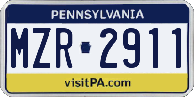 PA license plate MZR2911
