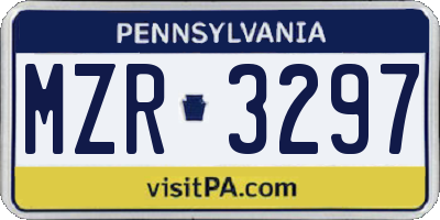 PA license plate MZR3297