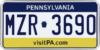 PA license plate MZR3690