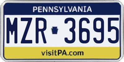 PA license plate MZR3695