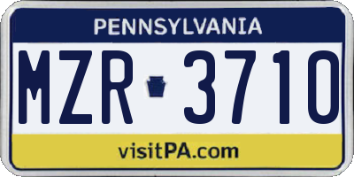 PA license plate MZR3710
