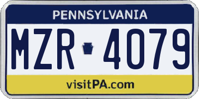PA license plate MZR4079