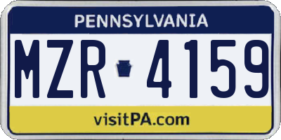 PA license plate MZR4159