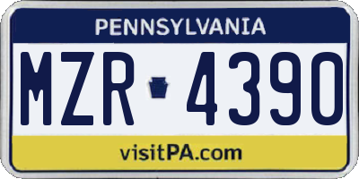 PA license plate MZR4390