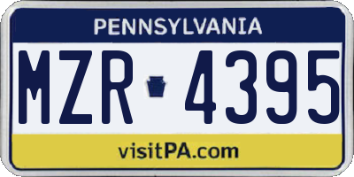 PA license plate MZR4395