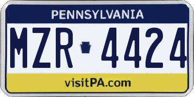 PA license plate MZR4424