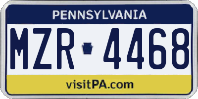 PA license plate MZR4468