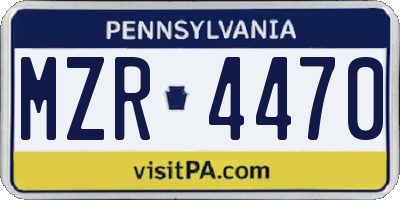 PA license plate MZR4470
