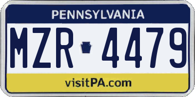 PA license plate MZR4479