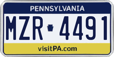 PA license plate MZR4491