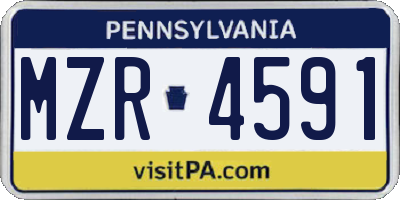 PA license plate MZR4591