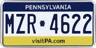 PA license plate MZR4622