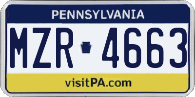 PA license plate MZR4663