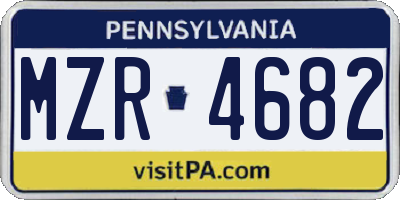 PA license plate MZR4682