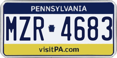 PA license plate MZR4683