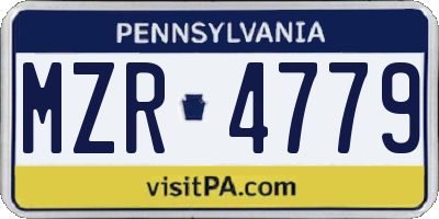 PA license plate MZR4779