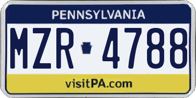 PA license plate MZR4788