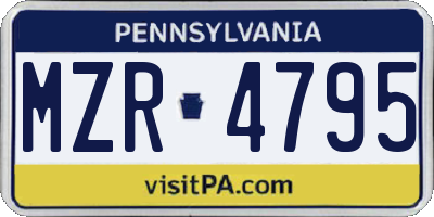 PA license plate MZR4795