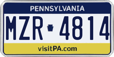 PA license plate MZR4814