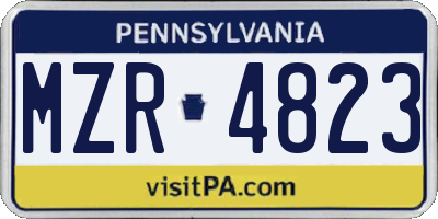 PA license plate MZR4823