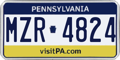 PA license plate MZR4824
