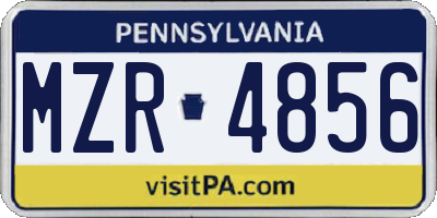 PA license plate MZR4856
