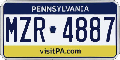 PA license plate MZR4887