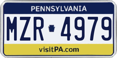 PA license plate MZR4979