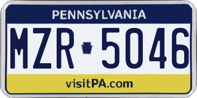 PA license plate MZR5046