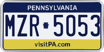 PA license plate MZR5053